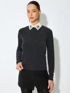 Koton Women Shirt Collar Long Sleeve Sweaters