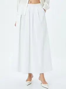 Koton Women Flared Slip-On Maxi Skirts