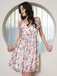 PURVAJA Women Floral Printed Fit & Flare Dress