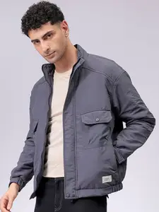 The Indian Garage Co Men Quilted Jacket with Patchwork