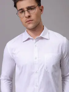 The Indian Garage Co. X Luxe Men Slim Fit Multi Stripes Opaque Striped Formal Shirt