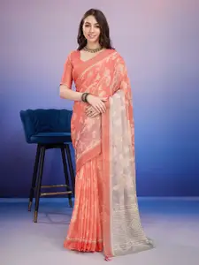 Rekha Maniyar Floral Brasso Block Print Saree