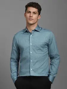 Louis Philippe Men Classic Spread Collar Abstract Printed Cotton Formal Shirt