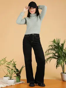 Stylecast X Kotty Women Turtle Neck Cable Knit Pullover