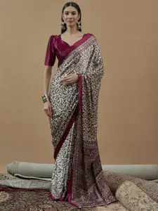 Saree mall Paisley Poly Crepe Block Print Sarees