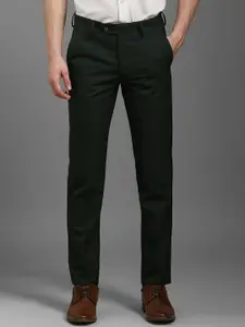 Louis Philippe Men Checked Slim Fit Trousers