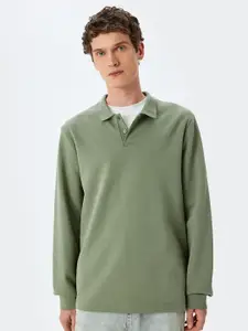 Koton Men Solid V-Neck Sweatshirt