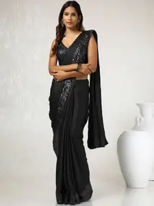 Soch Women Embellished Beads and Stones Satin Saree