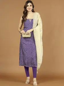 Meena Bazaar Bandhani Printed Muslin Unstitched Dress Material