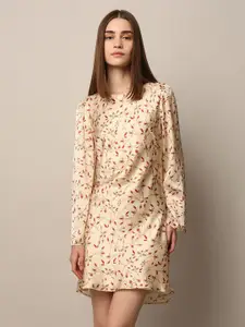 ONLY Floral Print Satin Fit & Flare Mini Dress