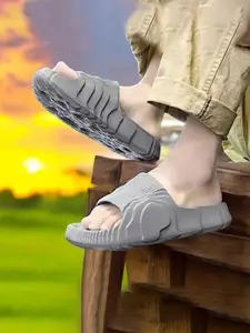 KAPYANSH Men Rubber Sliders Flip Flops