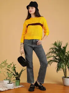 Stylecast X Kotty Women Colourblocked Round Neck Pullover Sweaters