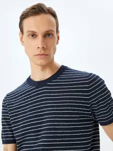 Koton Men Striped Round Neck Pullover Sweater