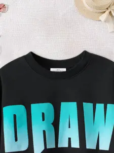 FOREVER FRIDAY Boys Alphanumeric Printed Pure Cotton Sweatshirt