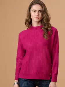 Gipsy Women Round Neck Ribbed Pullover