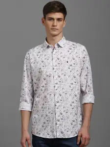 Louis Philippe Jeans Men Spread Collar Floral Printed Cotton Slim Fit Casual Shirt
