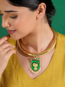 TEEJH Gold-Plated Handcrafted Necklace