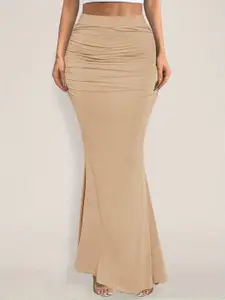 StyleCast Women Ruched Fitted Mermaid Maxi Skirt