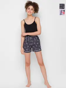 FashionRack Women Pack Of 2 Floral Printed Lounge Shorts