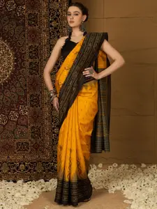 Saree mall Silk Blend Ikat Sarees