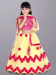 BAESD Girls Embroidered Sequinned Ready to Wear Lehenga & Blouse With Dupatta