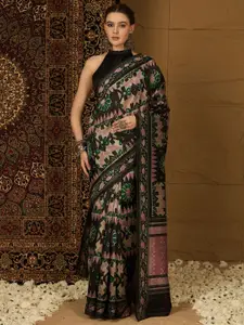 Saree mall Silk Blend Designer Ikat Sarees