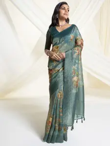 Soch Floral Printed Zari Traditional Chanderi Saree