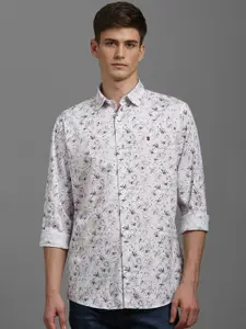 Louis Philippe Jeans Men Spread Collar Floral Printed Cotton Slim Fit Casual Shirt