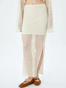 Koton Women Self Designed Straight Skirt