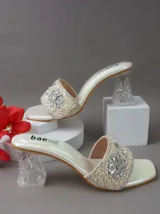 BAESD Women Embellished Party Block Heel Sandals