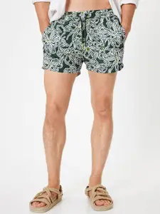 Koton Men Floral Printed Mid-Rise Shorts