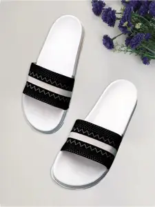 KAPYANSH Men ZigZag Printed Sliders