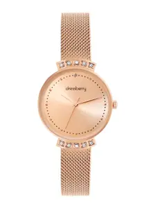 DressBerry Women Brass Embellished Dial & Wrap Around Straps Analogue Watch DB-SS24-17B