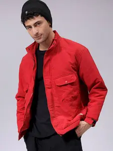 The Indian Garage Co Men Quilted Jacket with Patchwork