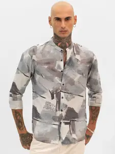 Snitch Men Smart Slim Fit Opaque Printed Casual Shirt