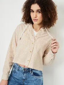 max Women Opaque Striped Casual Shirt