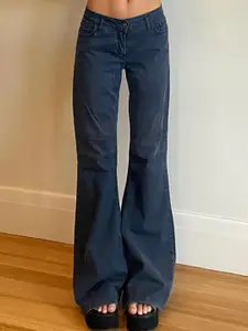 LULU & SKY Women Flared Low-Rise Slash Knee Jeans