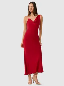 Forever New Cowl Neck Satin Fit & Flare Maxi Dress