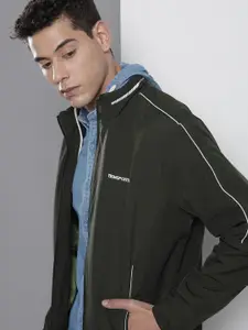 The Indian Garage Co Men Zip-Front Bomber Jacket with Zipper Pockets