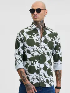 Snitch Men Smart Slim Fit Opaque Printed Casual Shirt
