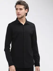 HIGHLANDER Men Black Slim Fit Party Shirt