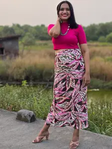 Apaapi Threads of glory Women Printed Wrap Midi Skirts