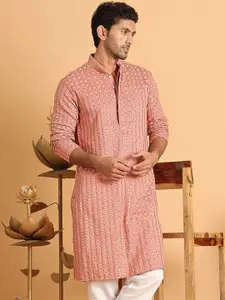Anouk Men Geometric Embroidered Chikankari Kurta