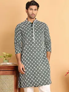Anouk Men Floral Embroidered Sequinned Kurta
