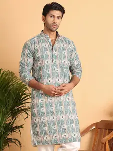 Anouk Men Geometric Embroidered Chikankari Kurta