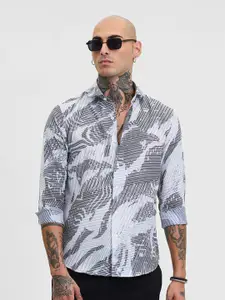 Snitch Men Smart Slim Fit Opaque Printed Casual Shirt