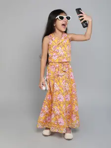 taffykids Girls Printed Top with Skirt