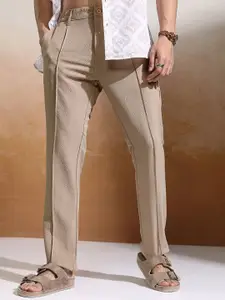 HIGHLANDER Men Popcorn Textured Solid Relaxed Fit Soft Trouser