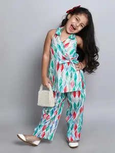 taffykids Girls Printed Top with Palazzos