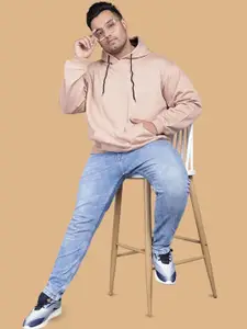 Wear Your Opinion Men Plus Size Drop Shoulder Hooded Sweatshirt